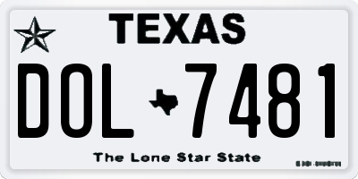 TX license plate DOL7481