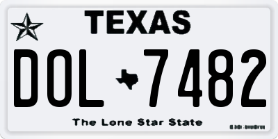 TX license plate DOL7482