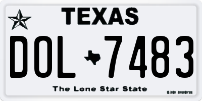 TX license plate DOL7483