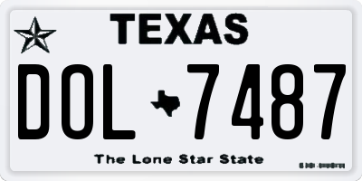 TX license plate DOL7487