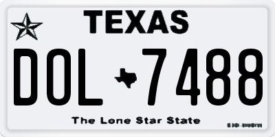 TX license plate DOL7488