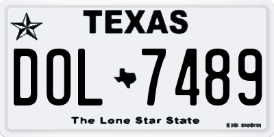 TX license plate DOL7489