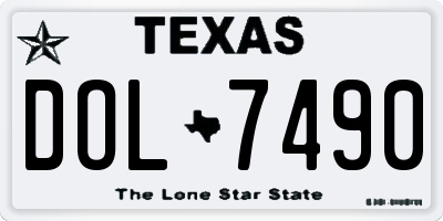 TX license plate DOL7490