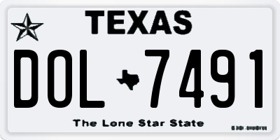 TX license plate DOL7491