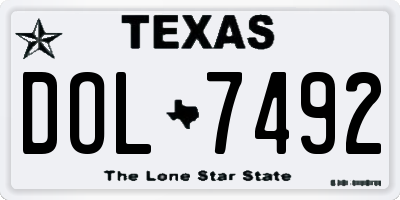 TX license plate DOL7492