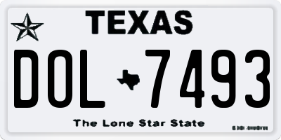 TX license plate DOL7493