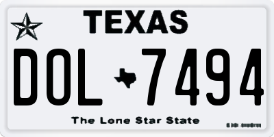 TX license plate DOL7494