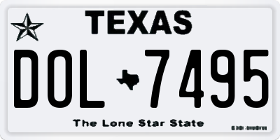 TX license plate DOL7495