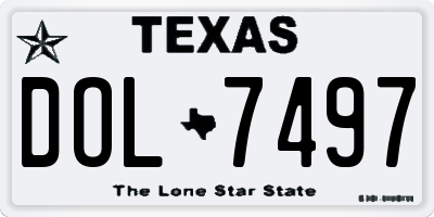 TX license plate DOL7497