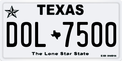 TX license plate DOL7500