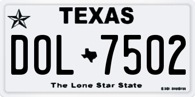 TX license plate DOL7502