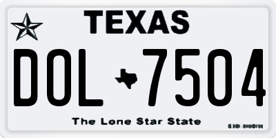 TX license plate DOL7504