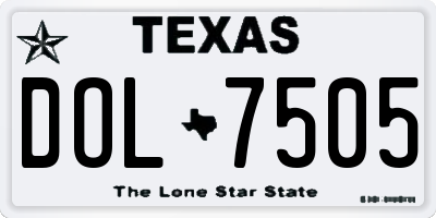 TX license plate DOL7505