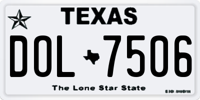 TX license plate DOL7506