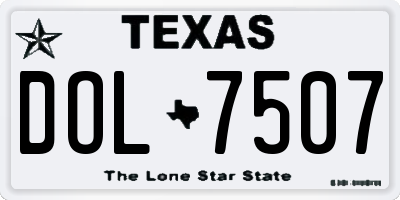 TX license plate DOL7507