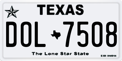 TX license plate DOL7508