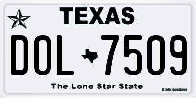 TX license plate DOL7509