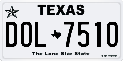 TX license plate DOL7510