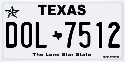 TX license plate DOL7512