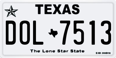 TX license plate DOL7513