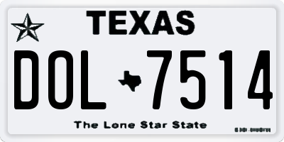 TX license plate DOL7514