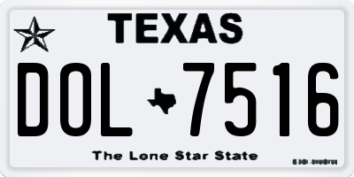 TX license plate DOL7516