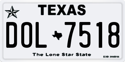 TX license plate DOL7518