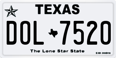 TX license plate DOL7520