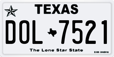TX license plate DOL7521