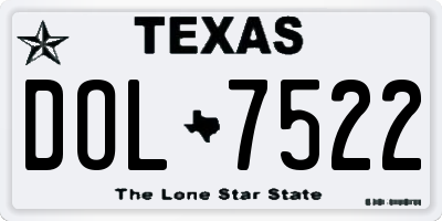 TX license plate DOL7522