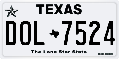 TX license plate DOL7524