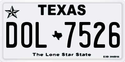 TX license plate DOL7526