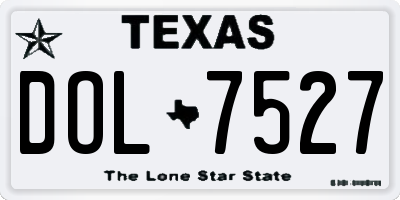 TX license plate DOL7527