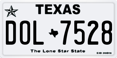 TX license plate DOL7528