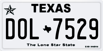 TX license plate DOL7529