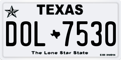 TX license plate DOL7530