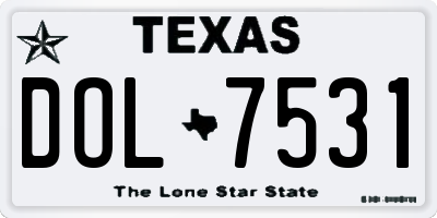 TX license plate DOL7531