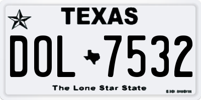 TX license plate DOL7532