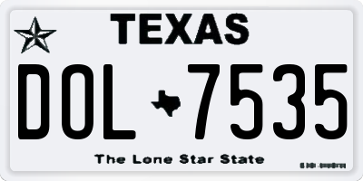 TX license plate DOL7535