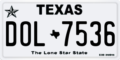 TX license plate DOL7536