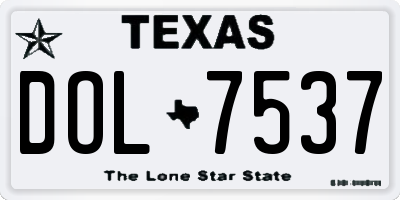 TX license plate DOL7537