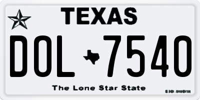 TX license plate DOL7540