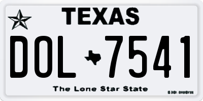 TX license plate DOL7541