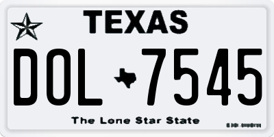 TX license plate DOL7545