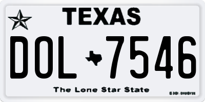 TX license plate DOL7546