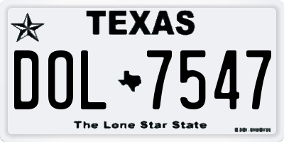 TX license plate DOL7547