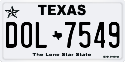 TX license plate DOL7549