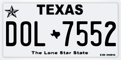 TX license plate DOL7552