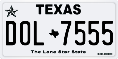 TX license plate DOL7555