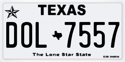 TX license plate DOL7557